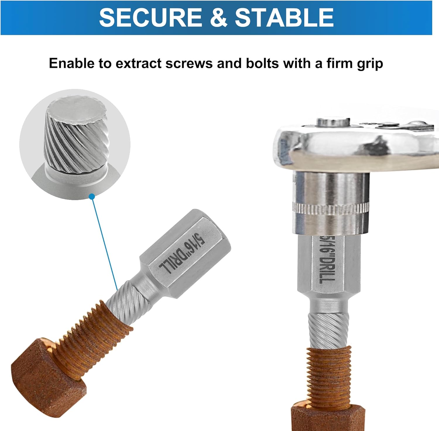 25Pcs Screw Extractor Set Hex Head Multi-Spline Easy Out Bolt Extractor Tool, Chrome Molybdenum Alloy Steel Heavy Duty EZ Out Rounded Screw Remover, Father's Day gift