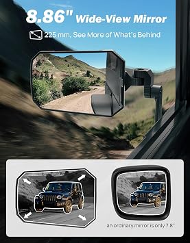 JOYTUTUS Wrangler Side Mirrors Replacement Compatible with 1987-2006 Wrangler YJ TJ, US Flag Pattern Wrangler TJ Side Mirrors, Wider View No Vibrate & Wobble
