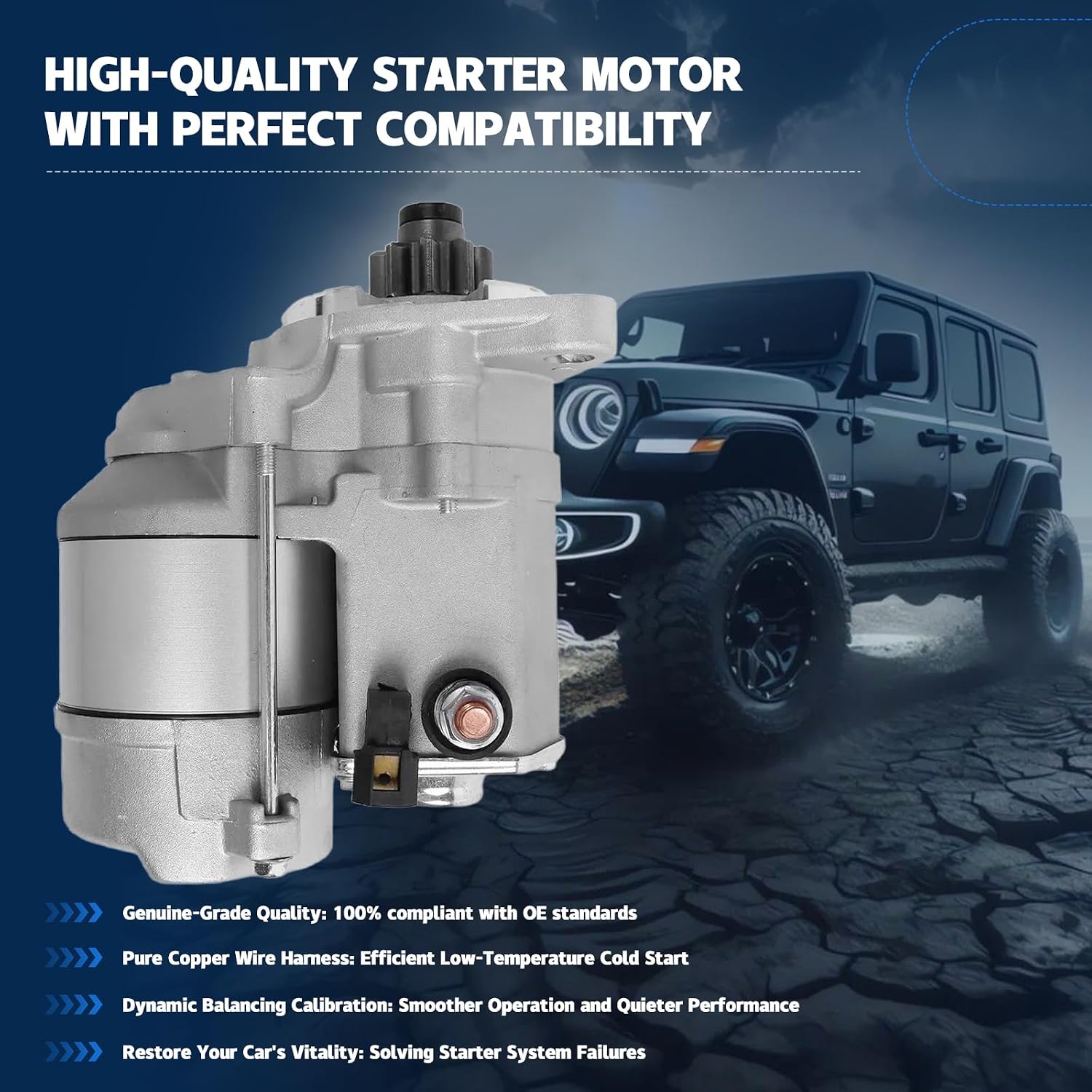 TC620-16800 New Starter Motor for Kubota Tractor L3301 L3301DT L3301F L3301H L3302 L3901 L3901DT L3901F L3901H L3902, Replaces 15461 228000-1020 028000-6261 6655896 15461-63014 17298-63011