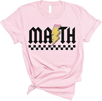 Math Teacher Shirt - Retro Lightning Pencil Rockn Roll Leopard Teacher Appreciation Shirt