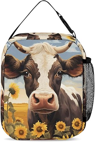 Miniatura 3 de Farmhouse Cow Insulated Lunch Bag for Women Men Reusable Lunch Box Tote Bag for Work Travel