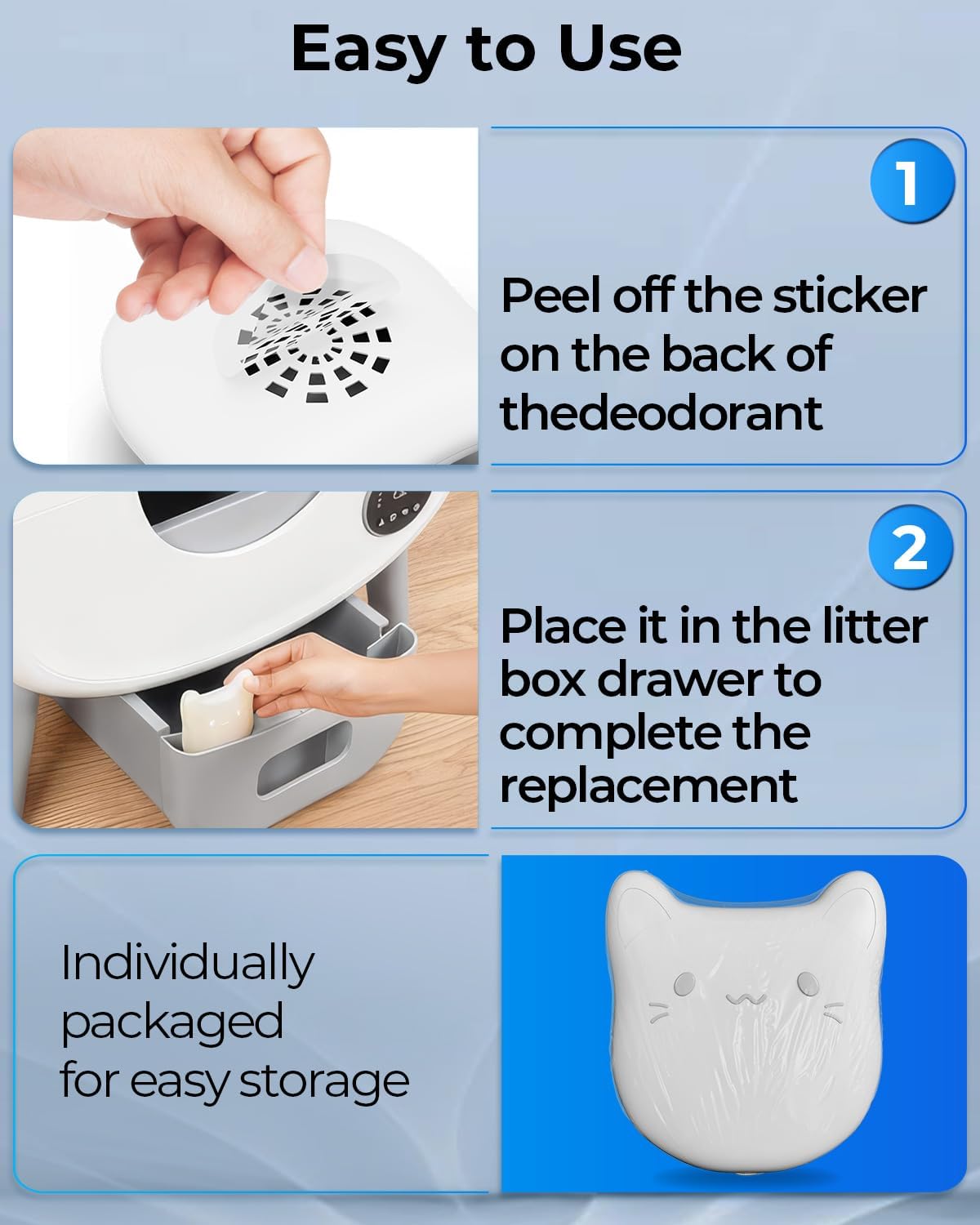 6 PCS Litter Box Deodorizer Compatible with Cumrige Self Cleaning Litter Box, Litter Box Odor Eliminator Compatible with Fumoi Automatic Cat Litter Box, Cat Litter Odor Control Remover, Camellia Scent