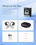 Open Ear Wireless Earbuds, Sports Bluetooth Headphones with Real Time Translation, 80Hrs Playtime with LED Power Display, Noise Canceling Headset, IP55 Waterproof Earphones for Workout/Running