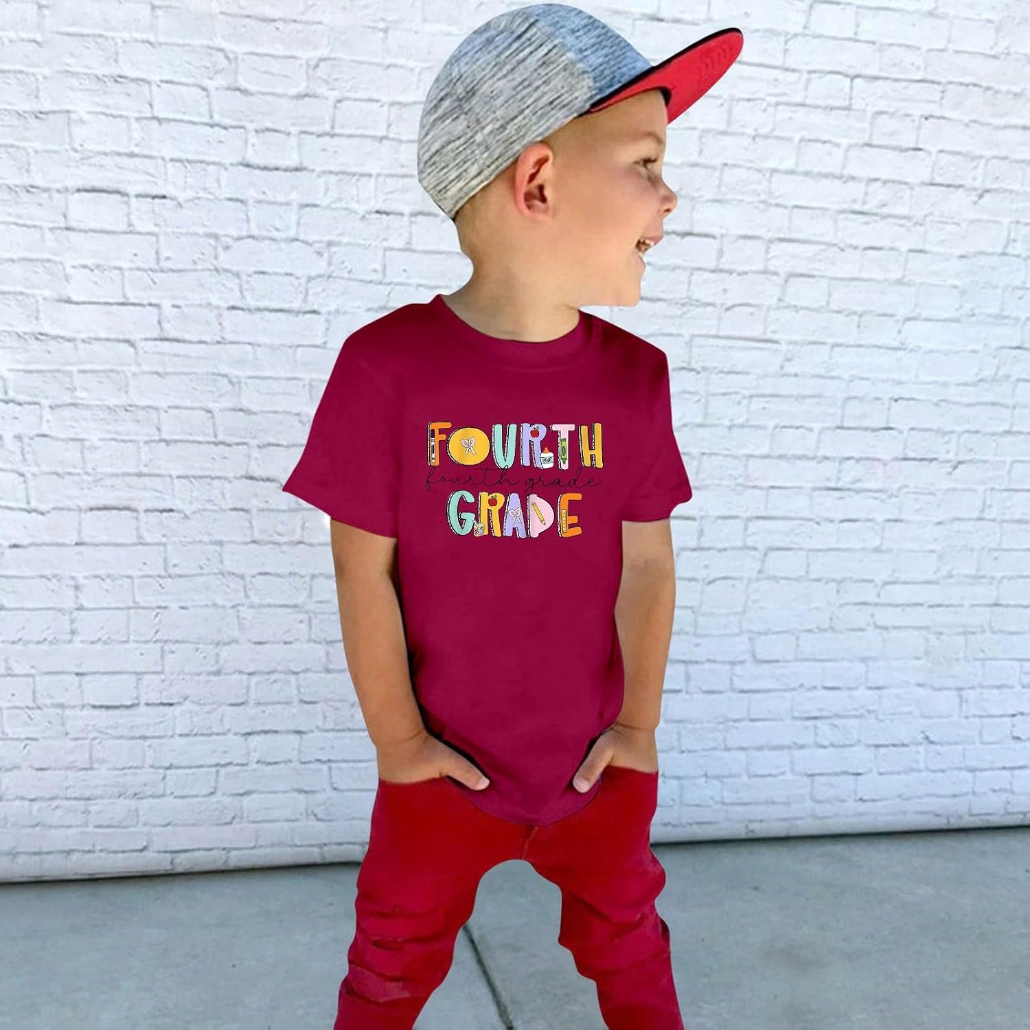 Kids Girls Back to School Tees Boys Short Sleeve Crewneck Tops Boys Graphic T-Shirts Tween First Day of School Trendy Tees