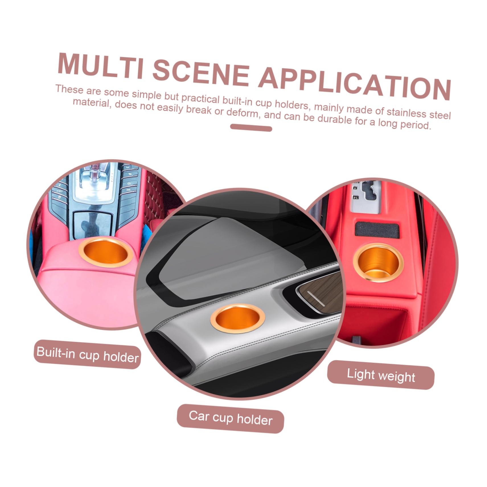 PRETYZOOM 2 Pcs Cup Holders Stainless Steel Boat Cup Holder Inserts for Poker Table