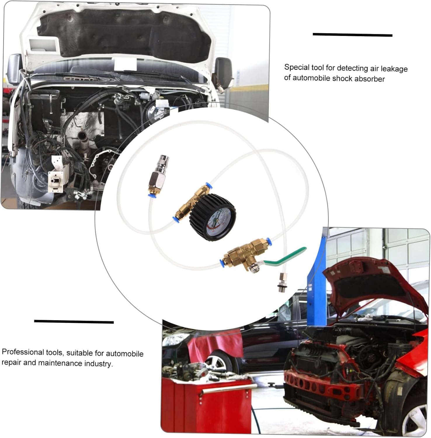 SOLUSTRE Air Absorber Leak Tester Pneumatic Air Damper Leak Detection Tool for Automotive for Car Repair and Maintenance