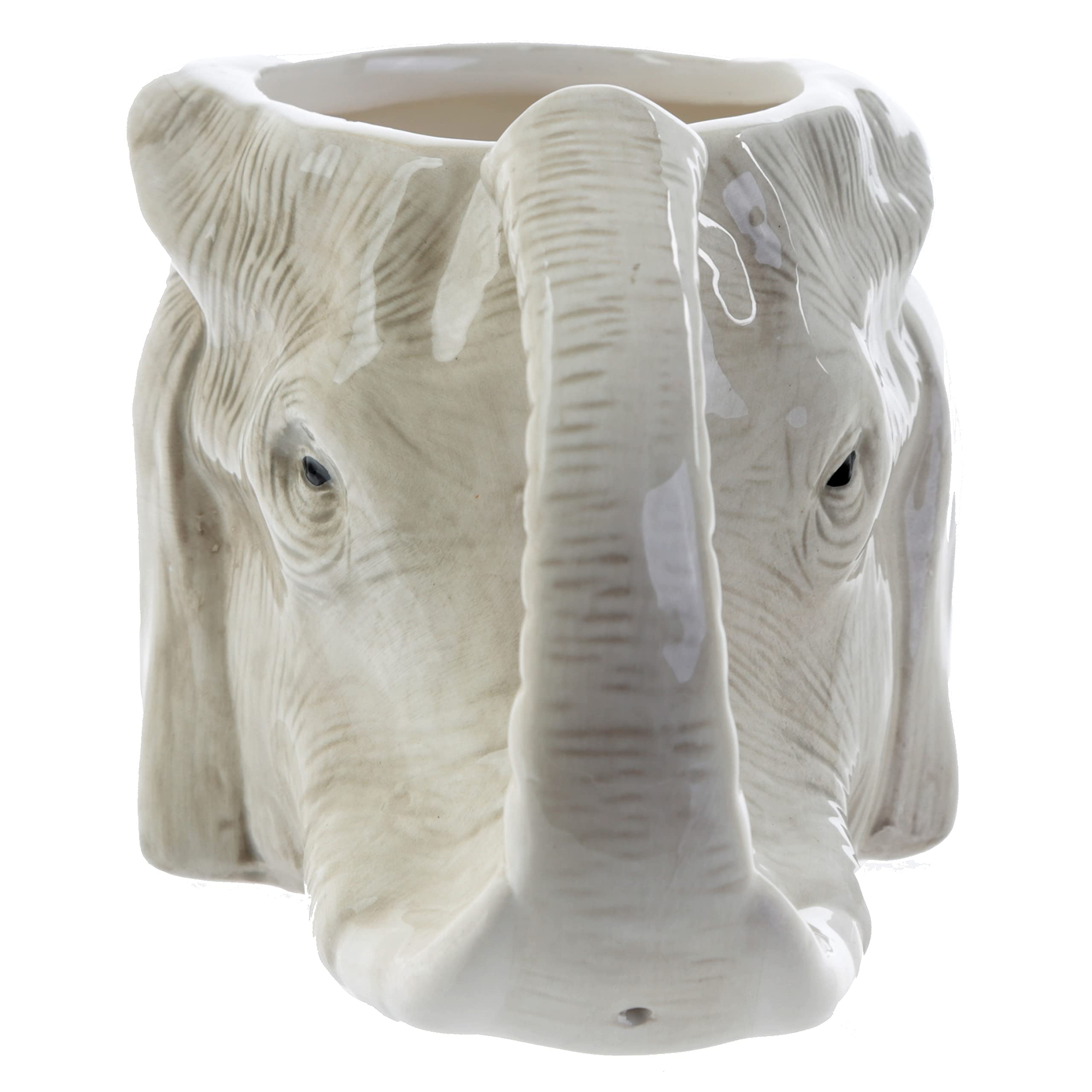Puckator Tasse En Céramique Avec Poignée En Forme D'éléphant Savannah, Boîte Cadeau Décorative, Pour La Maison, La Cuisine, Hauteur 10,5 Cm, Largeur