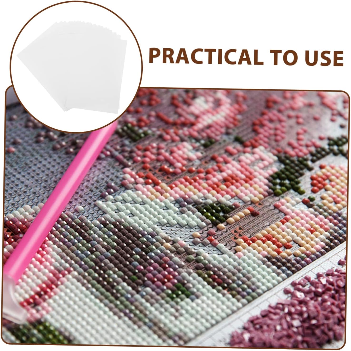 Uonlytech 120pcs Diamond Drawing Release Paper for and Dust Prevention Double-Sided Non-Stick Covering for Diamond Art for Crafting and Sharing
