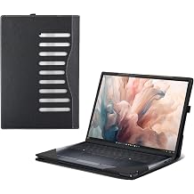 Laptop Cover for Dell Pro 14 Premium PA14250|PA14260 All-Inclusive Drop-Proof Case 14" PU Leather Inner Pocket Cover Gray