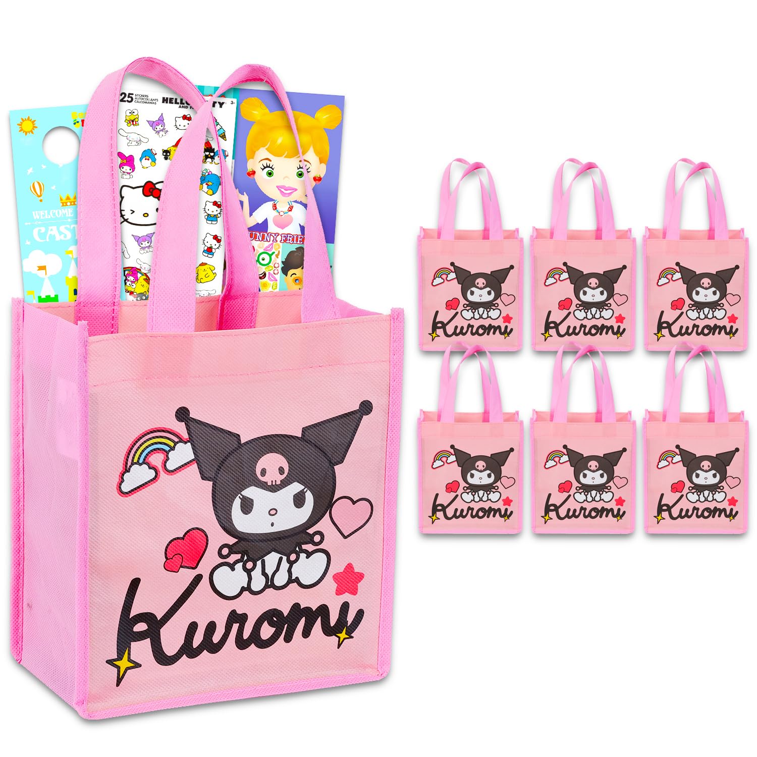 Amazon.com: SANRIO Kuromi Party Favor Bags Set - Bundle with 6