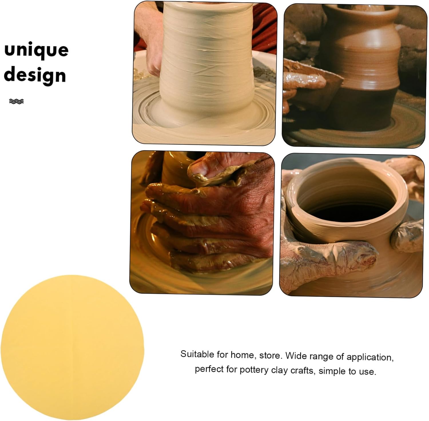 CORHAD Round Pottery Absorbent Pad for Smoothing Clay Crafts Durable Quick-Dry PVA Cloth for Pottery Wheel Use and DIY Projects Artists and Craft Enthusiasts