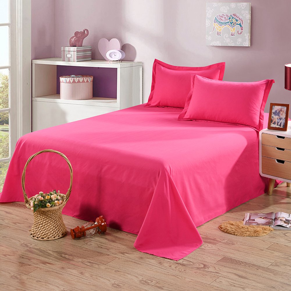 Drap en coton 230x230cm uni drap plat une pièce pour lit double