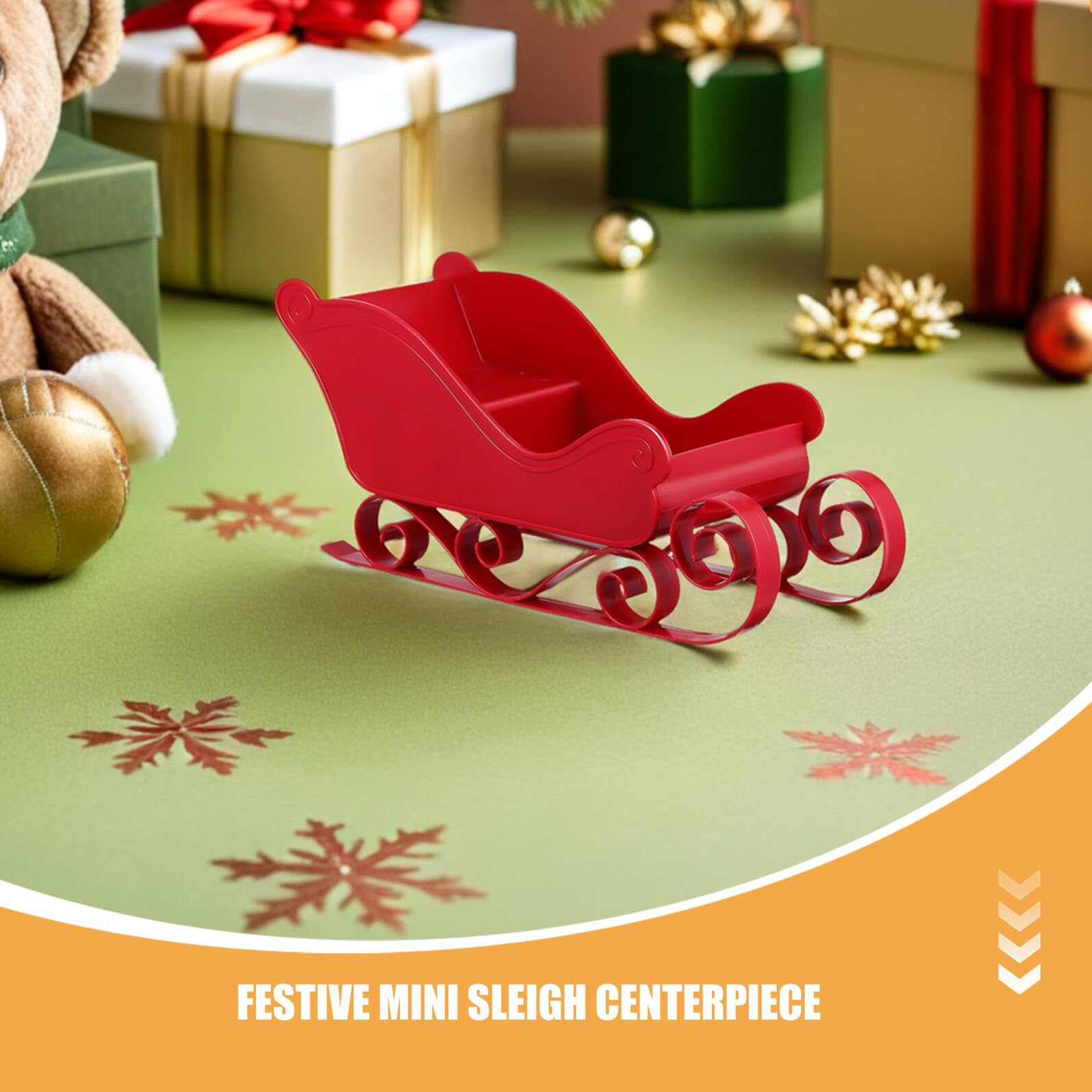 Sosoport 4stücke Mini-Schlitten-weihnachtsdeko Dekorativer Miniaturschlitten für Tischschmuck Weihnachtsschlittendekoration Süßigkeitenhalter für Festivals