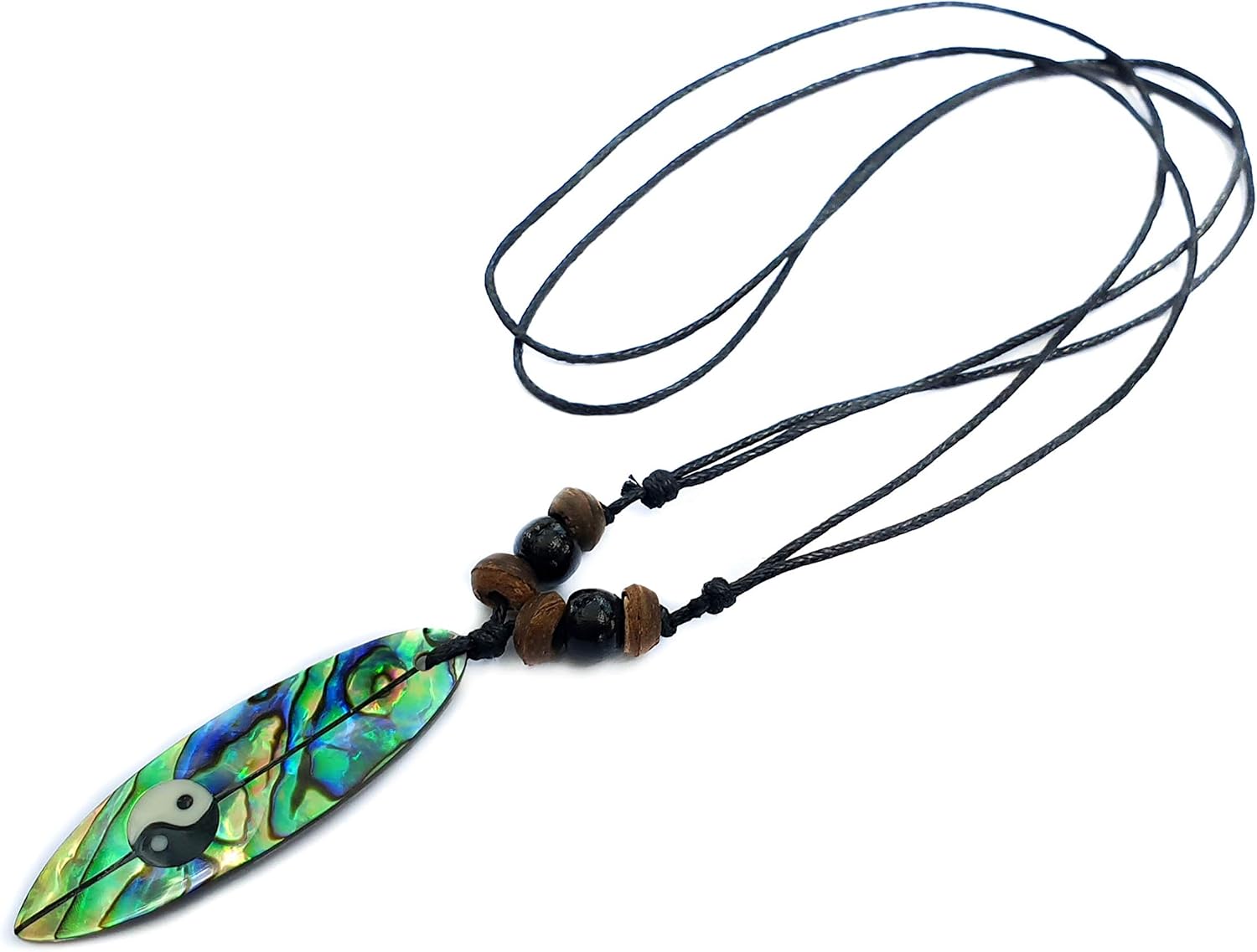 Natural Abalone Shell Surfboard Pendant Beads Cords Necklace Men Women Jewelry GA190 - Image 5