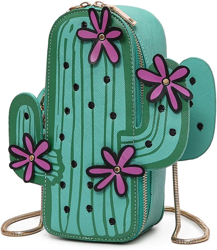 MILATA Women Cactus Shape PU Leather Mini Cross Body Bag Cute Purses Shoulder Chain Bag - Image 3