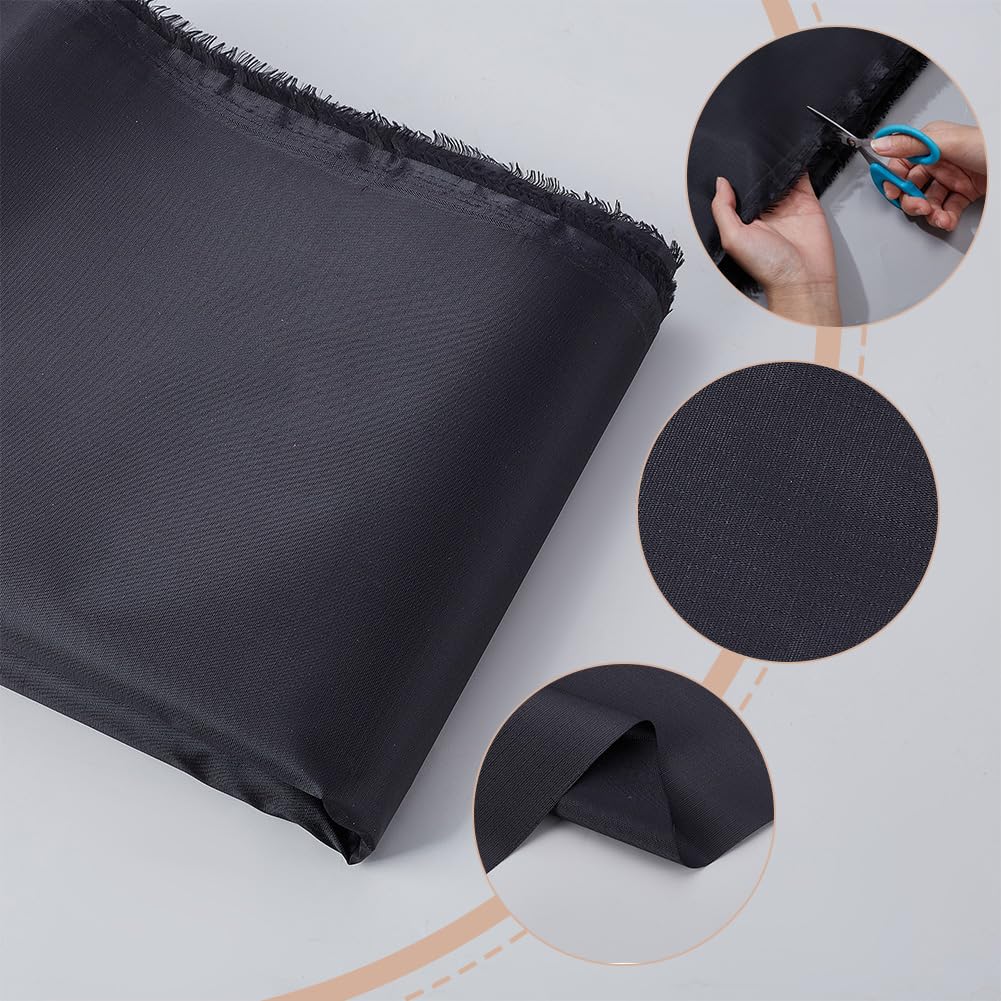 NBEADS 5m Oxford-Gewebe, 153cm Breit Luftdichtes Leichtes Gewebe Winddicht Stoff für Drachenzelt Flaggenbeutel DIY Projekt, Schwarz
