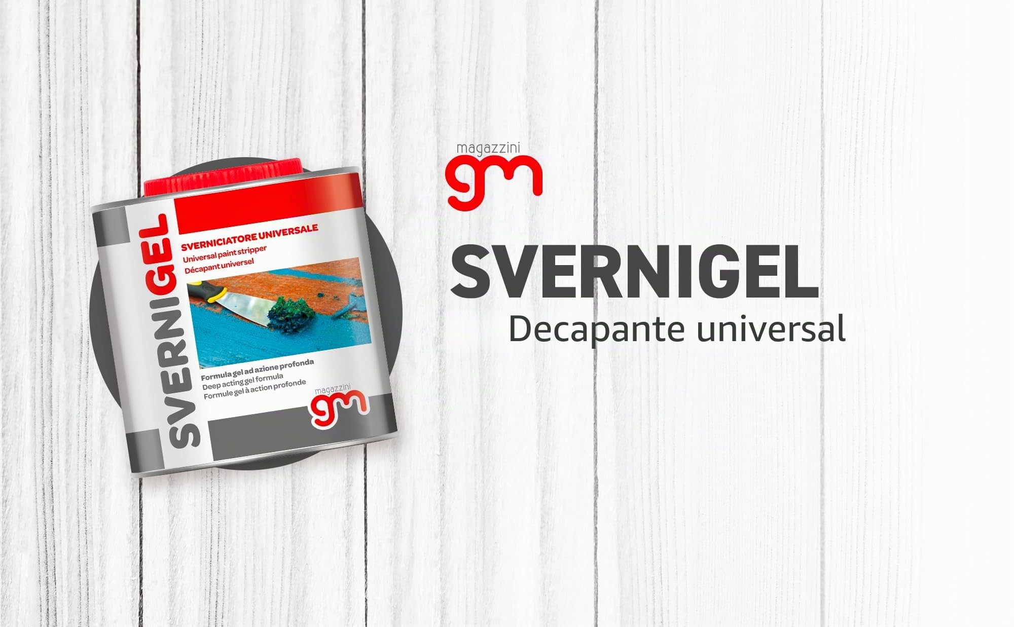 Magazzini GM SVERNIGEL, Quitapintura en gel universal ideal para hierro, madera y paredes, rápido y eficaz, NO CORRE, 750ml (2)