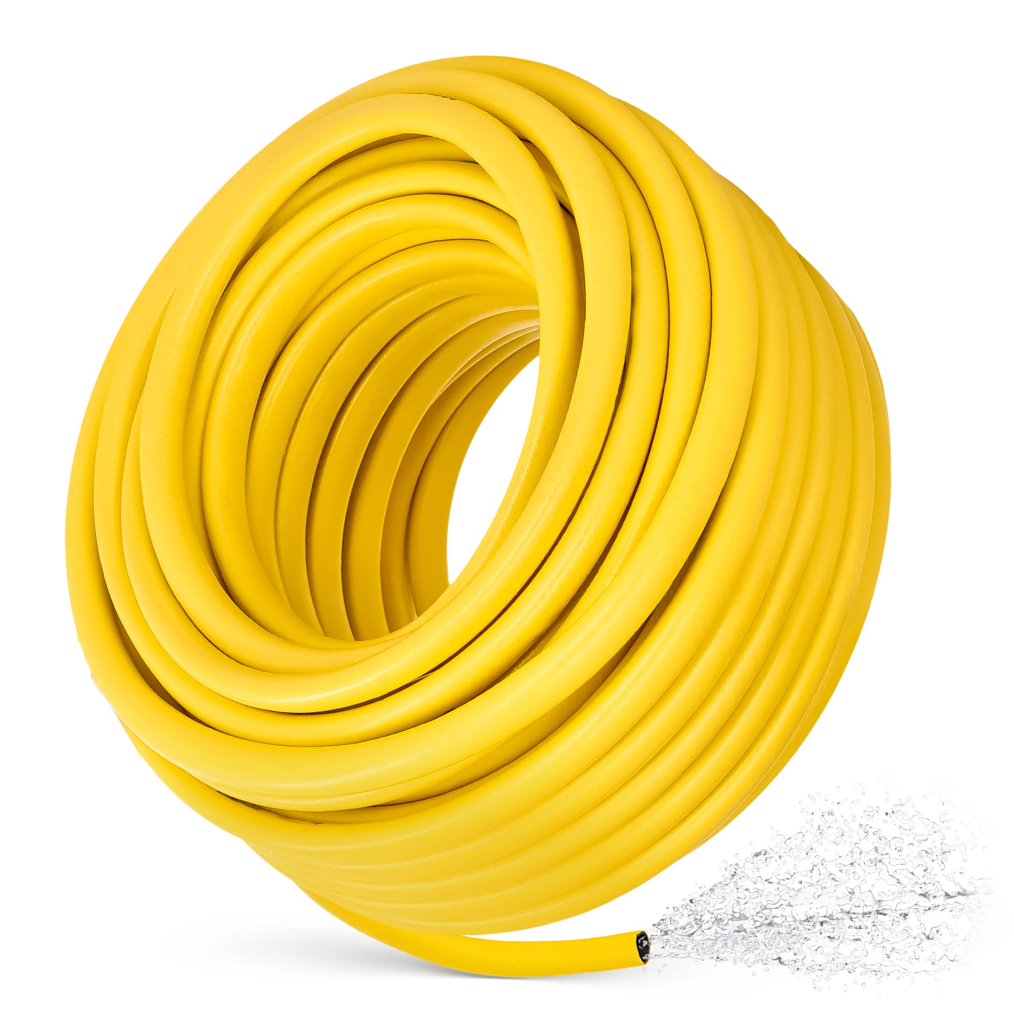 Manguera de riego, 3/4", 50 m, amarillo, reforzado, 3 capas, resistente a los rayos UV, indeformable, flexible, riego, jardinería, lavado de coches, manguera blindada