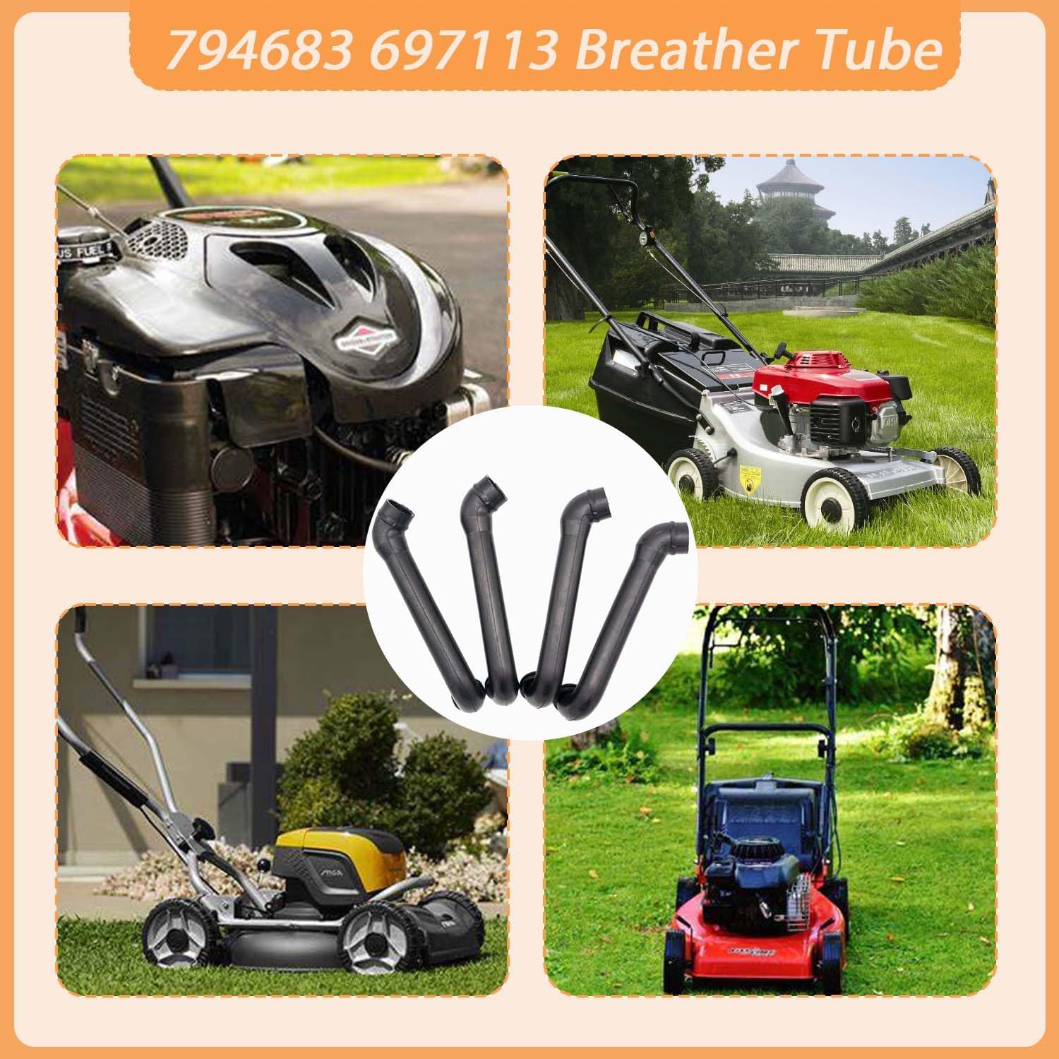 4pcs 794683 697113 Breather Tube replacement fit for Compatible with B-ri & S-tra Most 215000 Model Engines