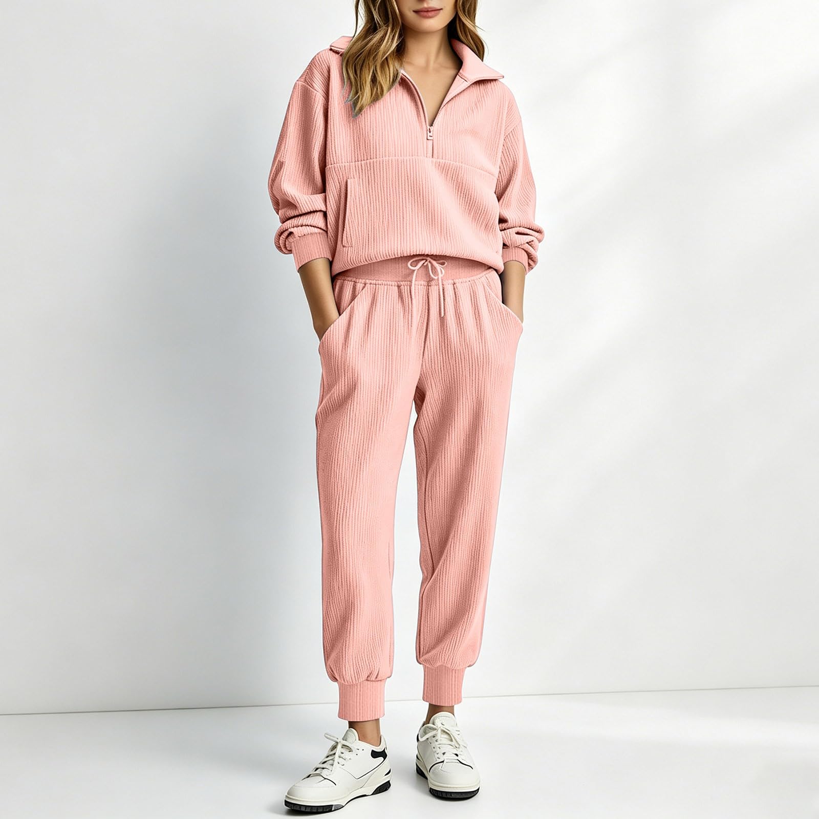 Conjunto Deportivo Mujer 2 Piezas Sudadera Cremallera y Pantalones Chandal