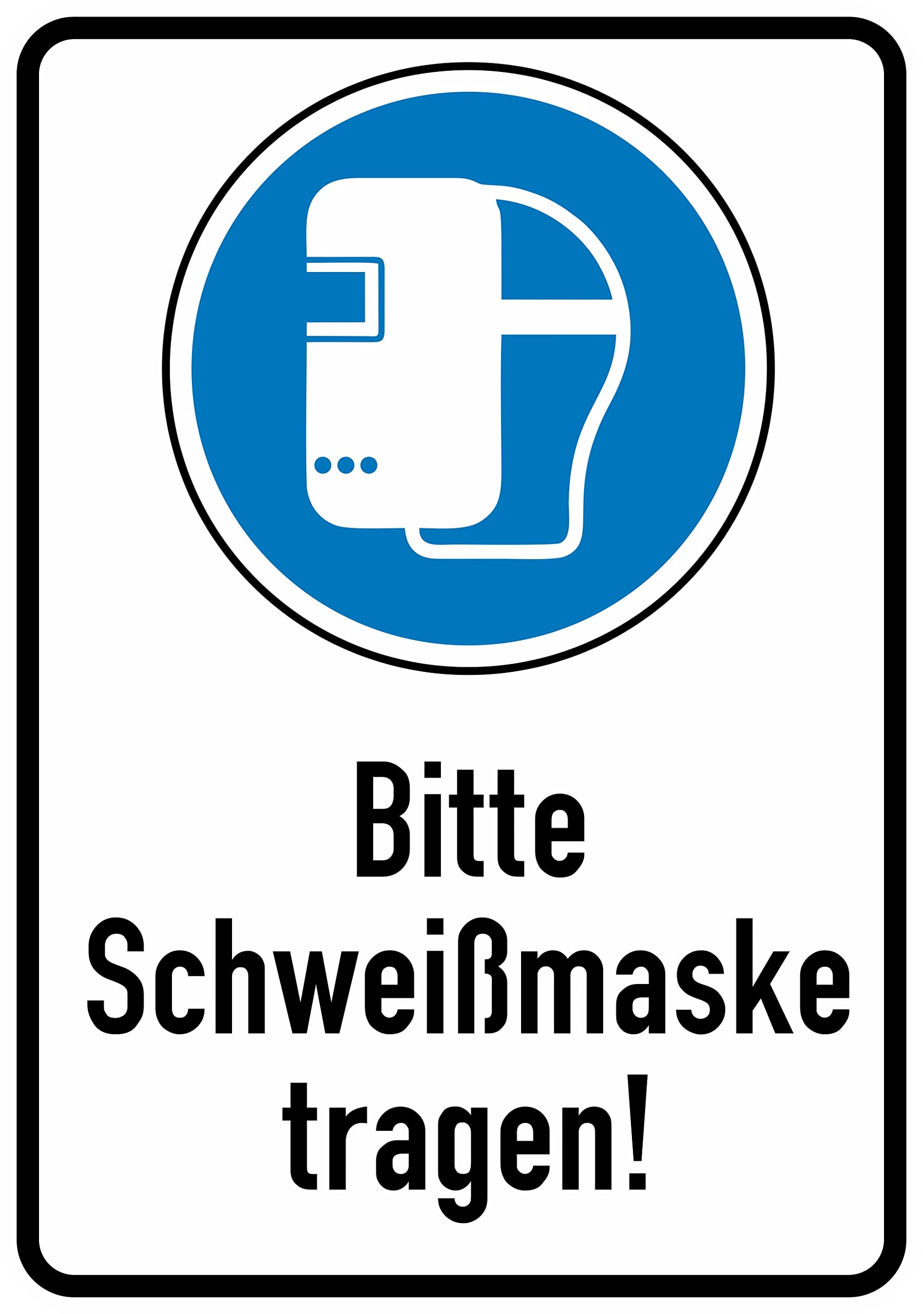 Daged Please Wear Welding Mask Sticker 23 x 16 cm Safety Sign Sticker T-146, White
