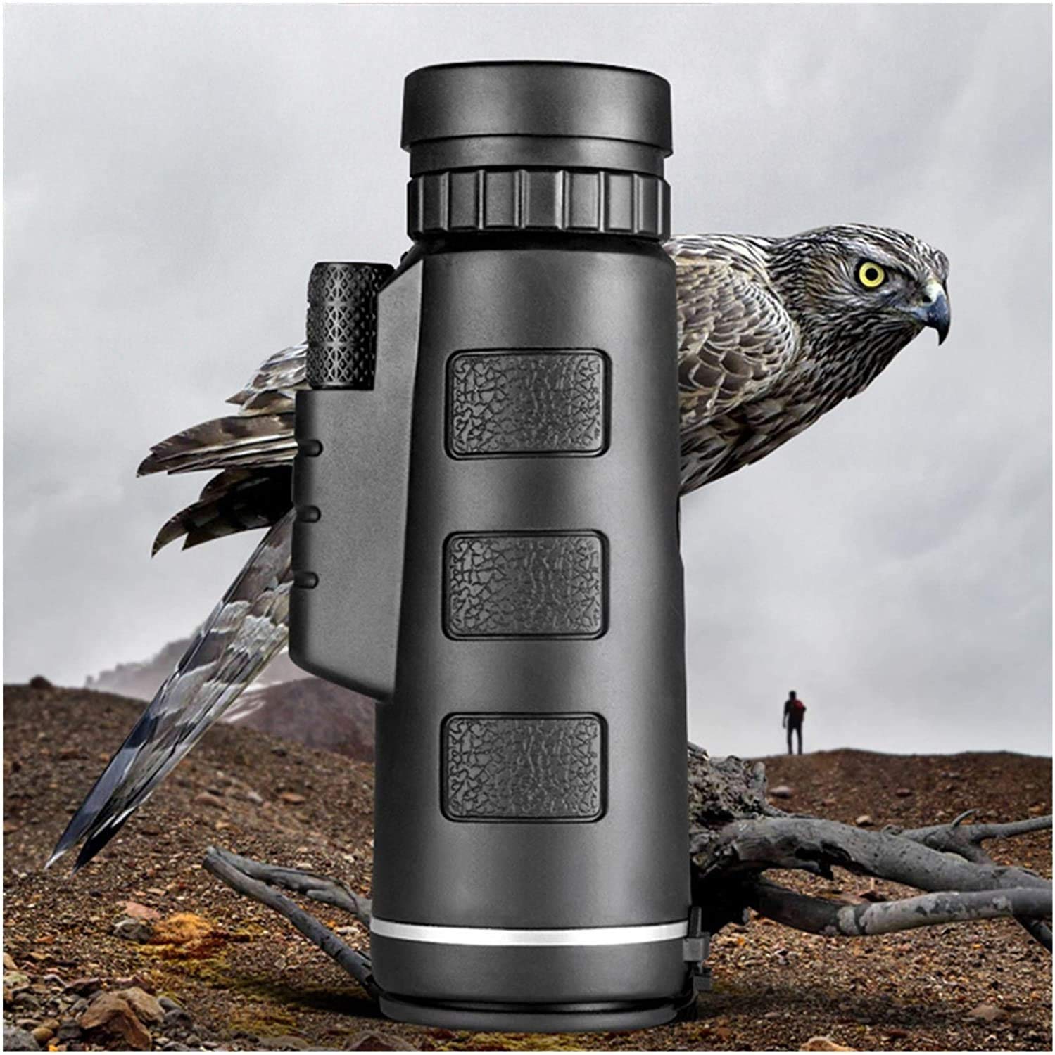 Tragbares Monokular, Monokular 40X60 Zoom Monokular, klares und schwaches Taschenteleskop mit Halterung für Camping für Erwachsene, Vogelbeobachtung,