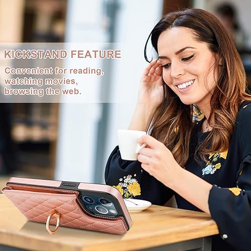 Miniatura 6 de Folosu Funda compatible con iPhone 13 Pro Max con soporte para tarjetas, rotación de 360, soporte de anillo de dedo con función atril, bloqueo RFID,