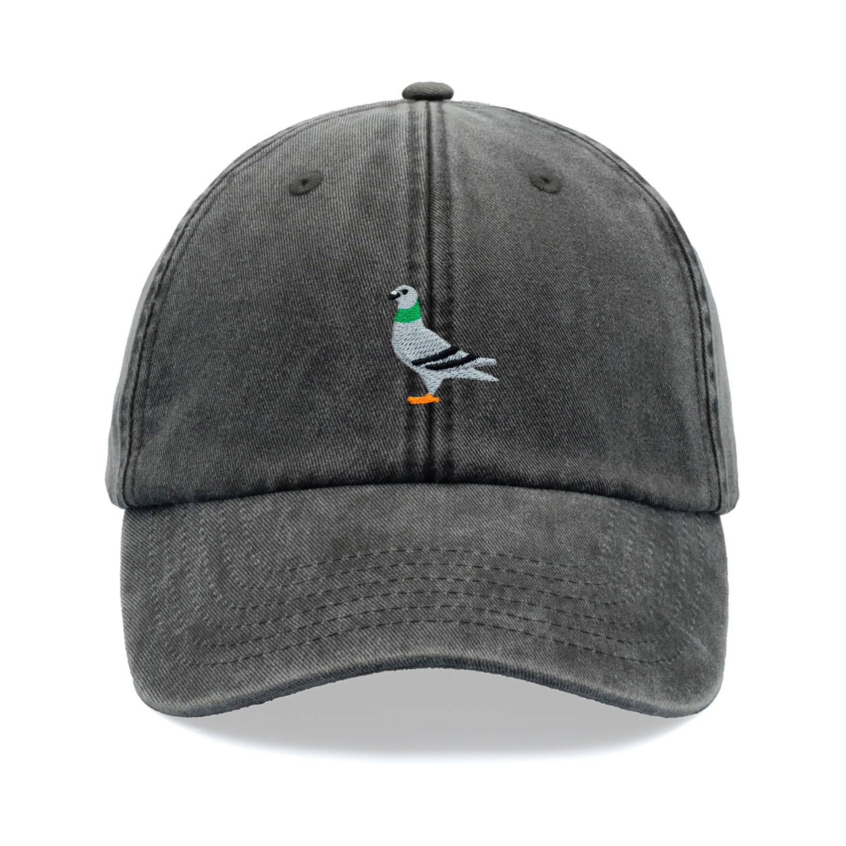 Cap Base Unisex Black Pigeon Baseball Cap Vintage Washed Dad Hat Adjustable