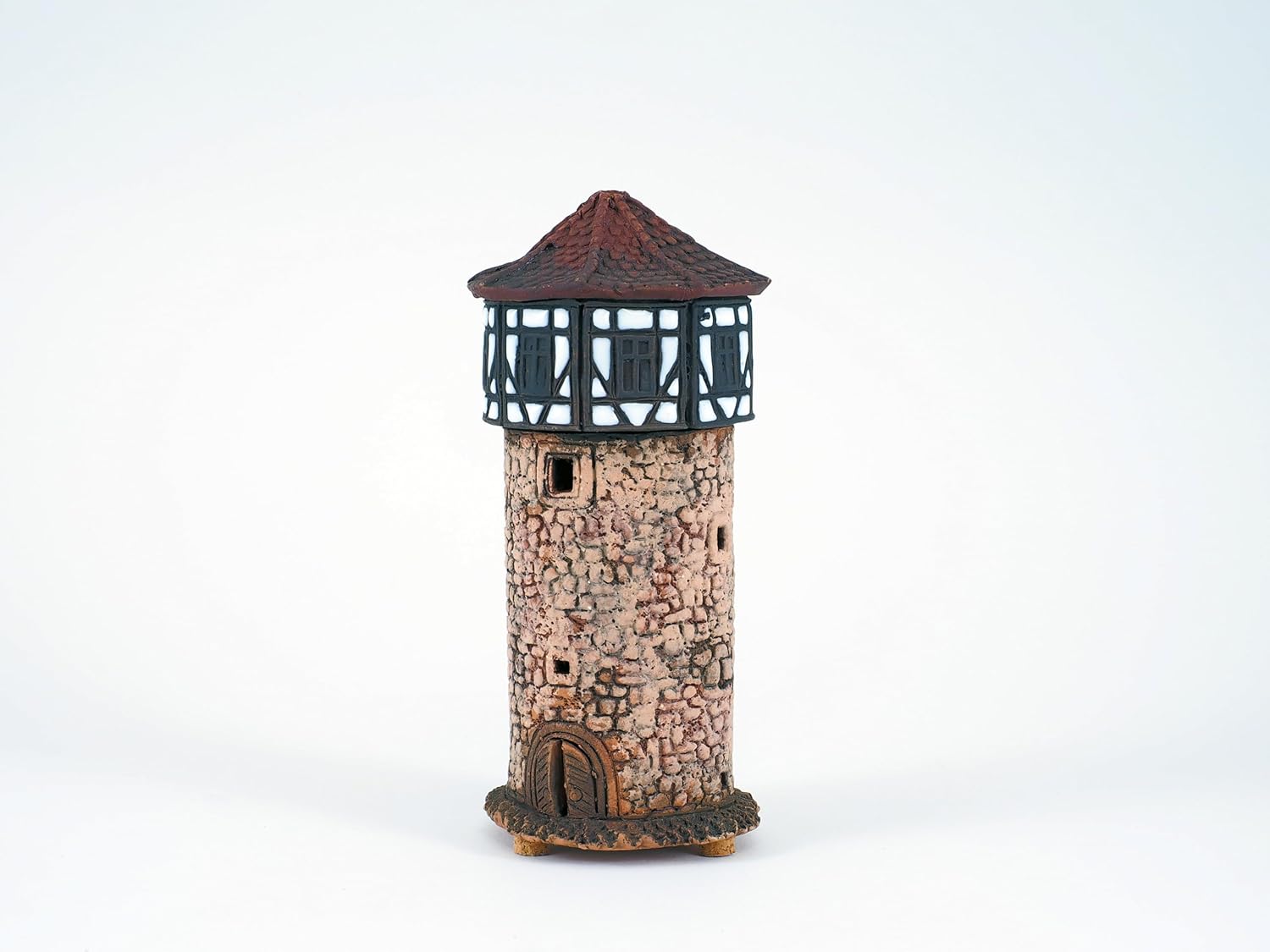 Ceramic Houses and Villages Collection - Handmade Ceramic Art Cone Incense Holder Decoration Handcrafted Collectible Miniature House Ankerturm in Lauterbach, Germany R220