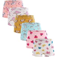 Kids Little Girls Underwear Toddler Baby 100% Cotton Soft Briefs Panties Cartoon Big Girls Undies 1-10 Years Pack of 6