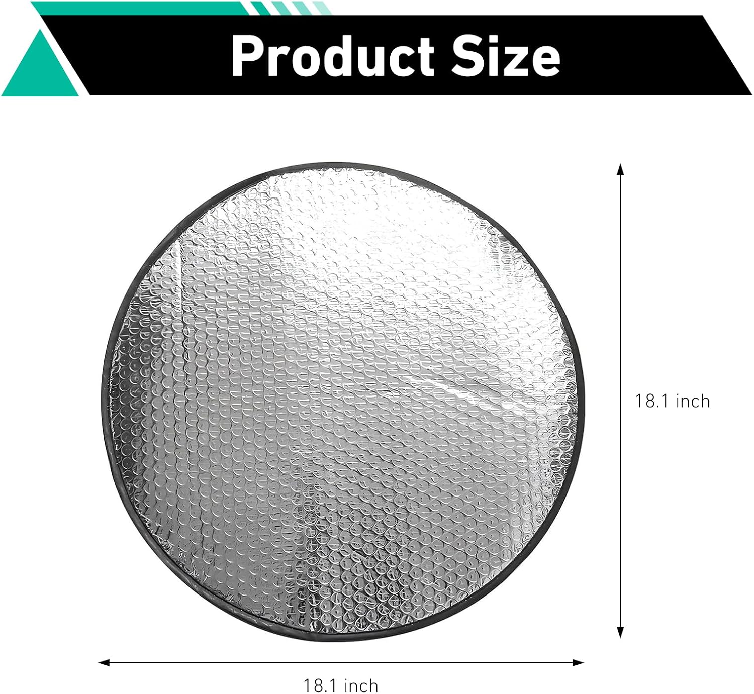 Car Steering Wheel Cover Sun Shade, 18" Anti-Heat Steering Wheel Sun Block, Aluminum Foil Steering Wheel Sun Shade Cover, Car Sunshade Accessories, Universal for Most Vehicle, RV, Truck
