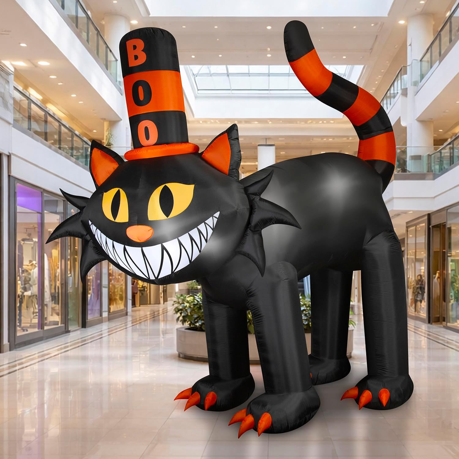 Gemmy AIRBLOWN® Inflatable – THE Original Blow UP Holiday Decor 13 FT Black Cat Halloween Inflatables Outdoor Decoration, Colossal Black Cat Blow Up with LEDs for Indoor/Outdoor Halloween Yard Décor