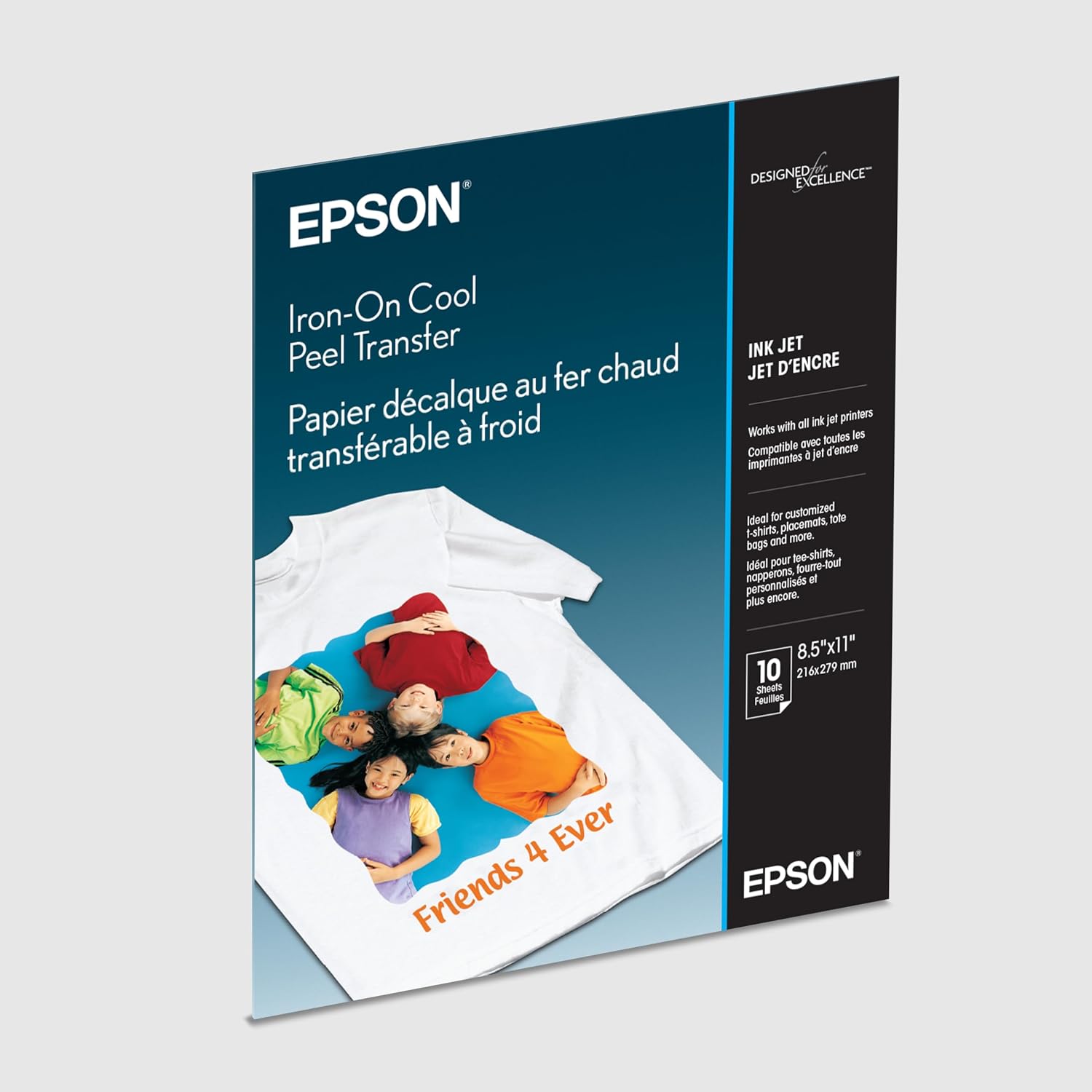 Epson Iron-on Cool Peel Transfer (8.5x11 Inches, 10 Sheets) (S041153),White