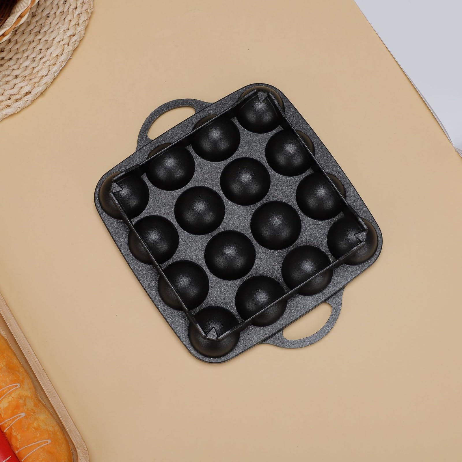 Griglie in alluminio 16 fori Pan Polpi Palla Pancake Maker antiaderente Piatto di cottura