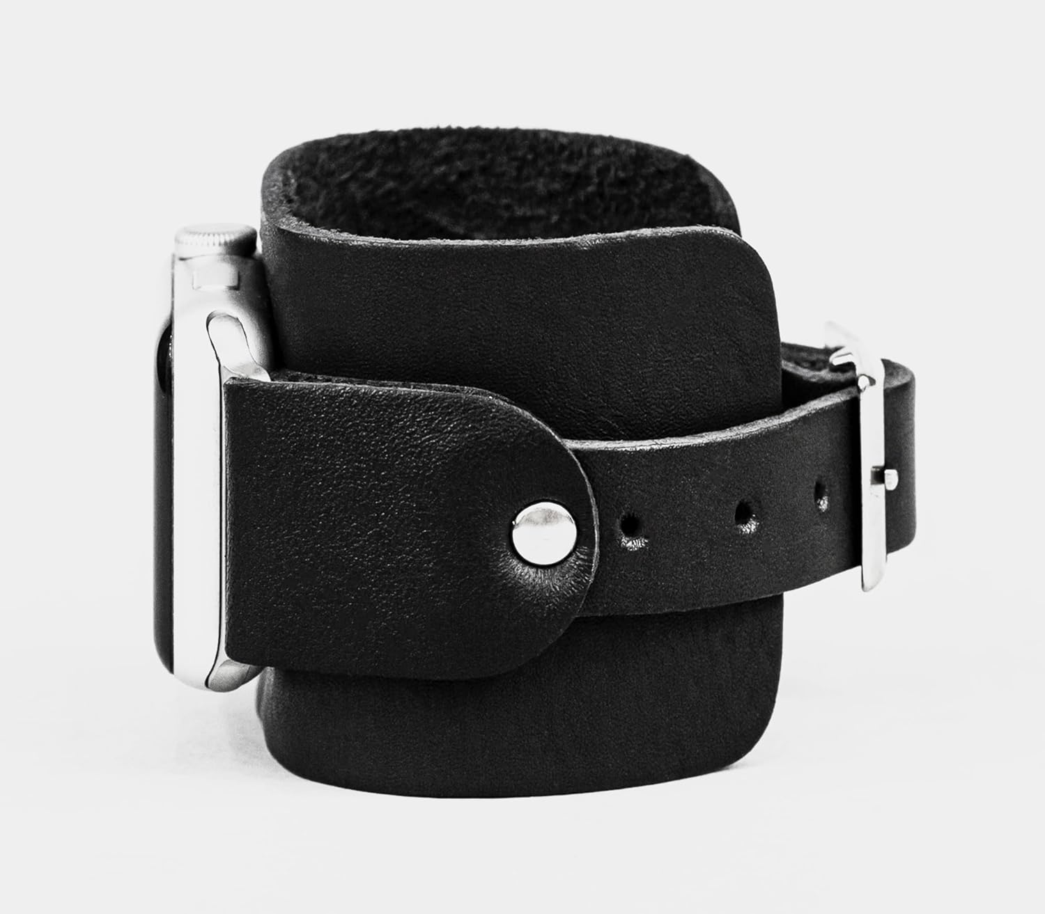 wide Leather cuff band compatible with Apple watch 38mm 40mm 41mm 42mm 44mm 45mm 46mm 49mm, Handmade UA 1235