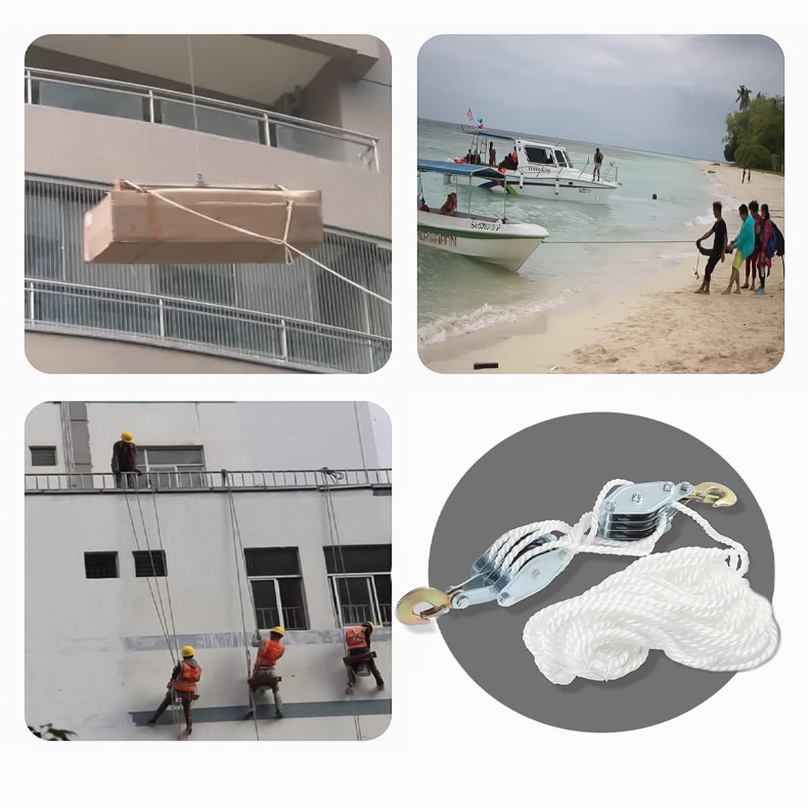 Paranco A Corda 1000kg - Sistema Puleggia 8:1, Per Sollevamento Pesante - Foto 10