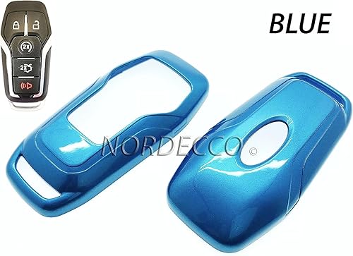 Miniatura 9 de Nordecco - Carcasa rígida brillante para Ford Fusion Mustang Explorer Edge Lincoln Intelligent 2017-2020 45 botón inteligente sin llave remoto