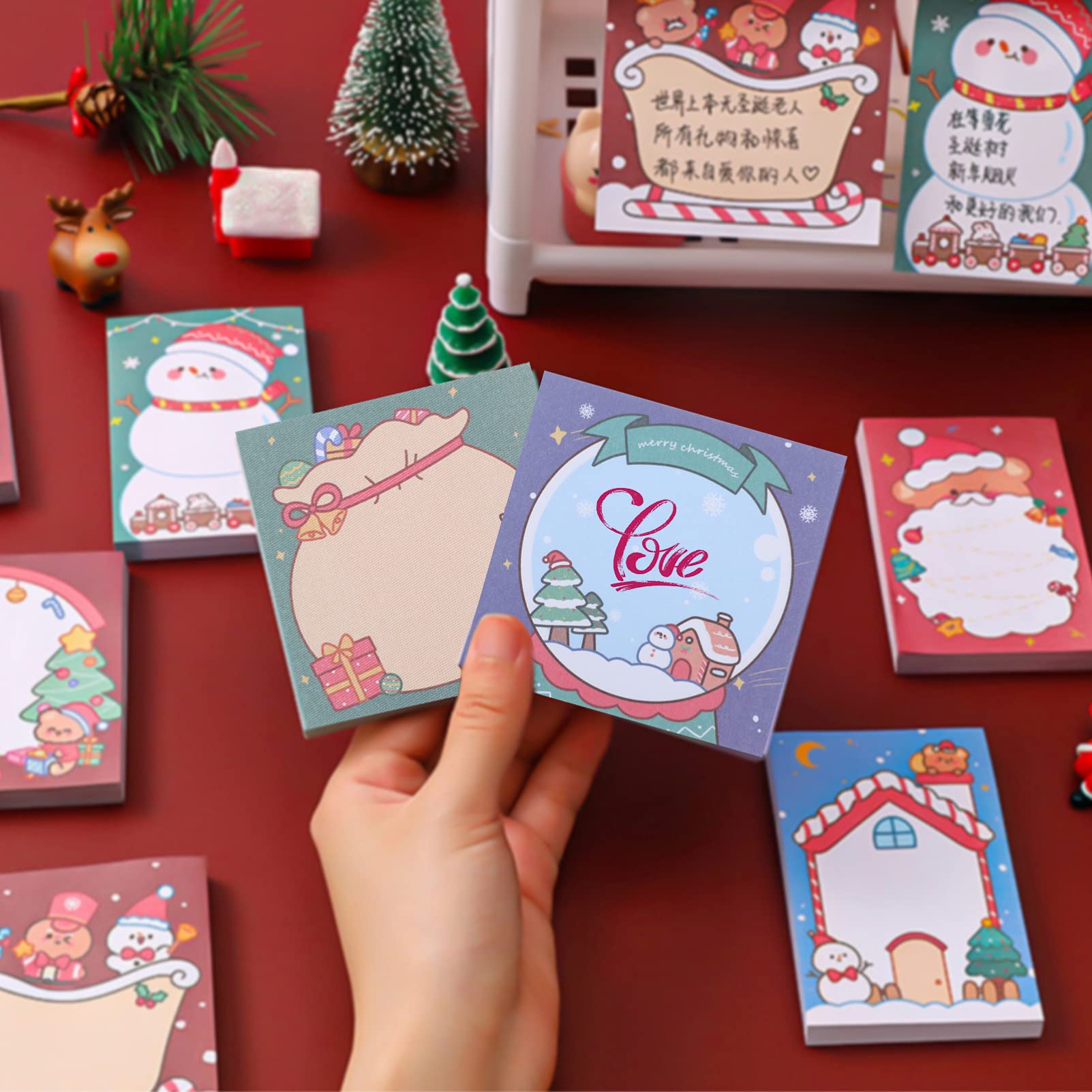 NUOBESTY 48stücke Weihnachts-sticker-notizen Selbstklebende Notizblöcke Für Dekoration Bunte Kreative Haftnotizen Für Schule Büro Und Zuhause