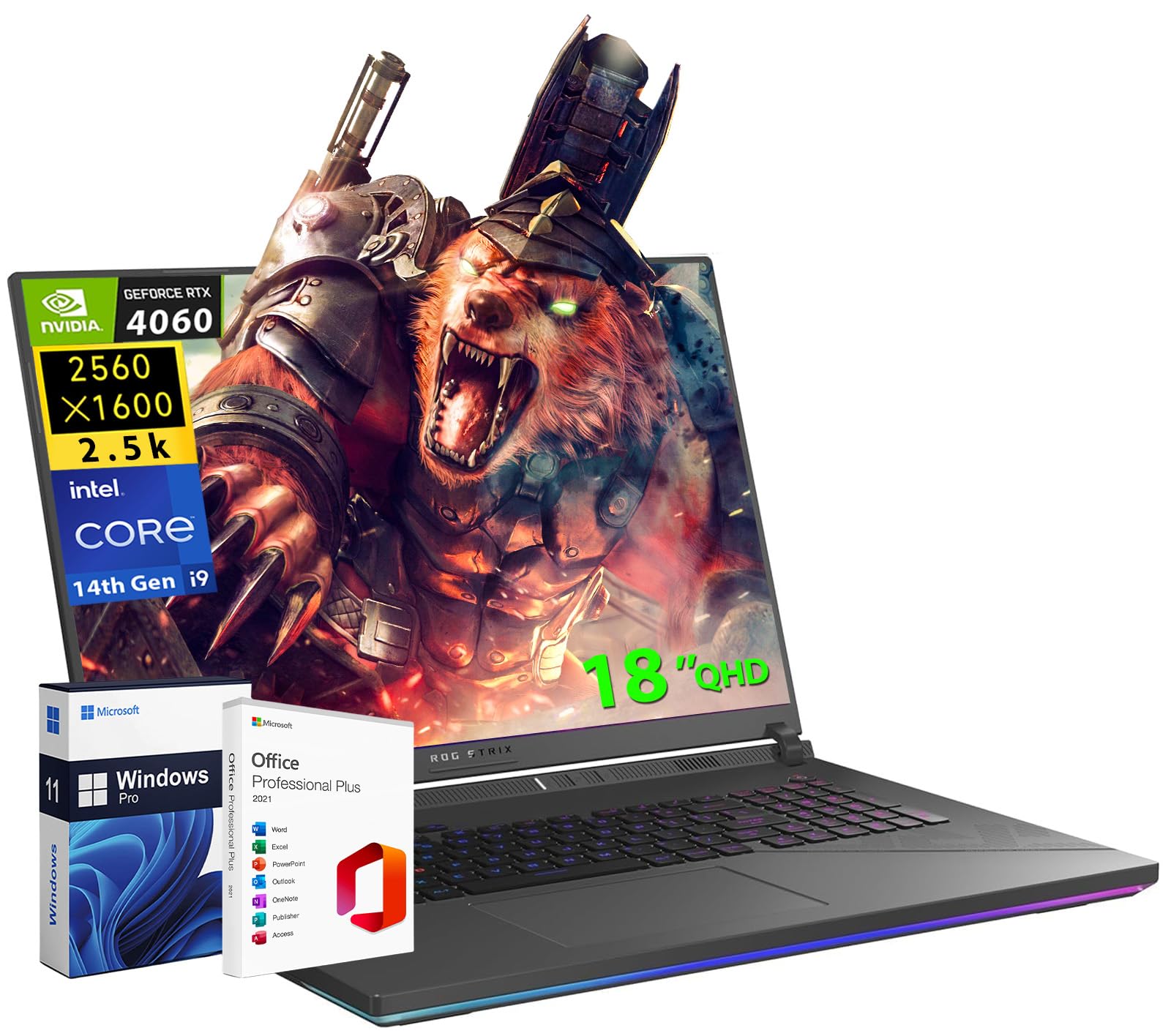 ASUS Laptop ROG Strix G18 para jogos de 18 polegadas, tela 2,5K