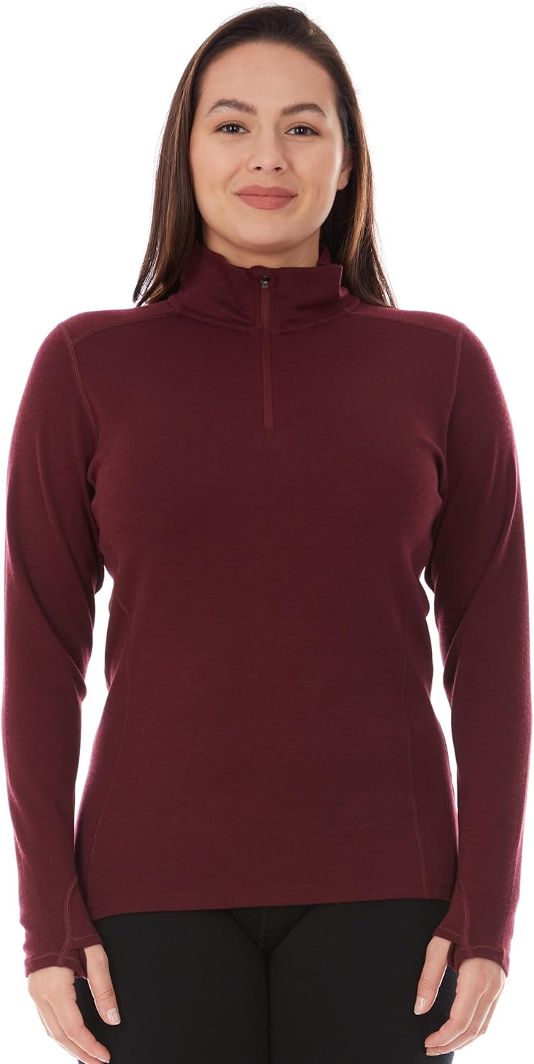 100% Merino Wool - Midweight Womens 1/4 Zip - Midlayer