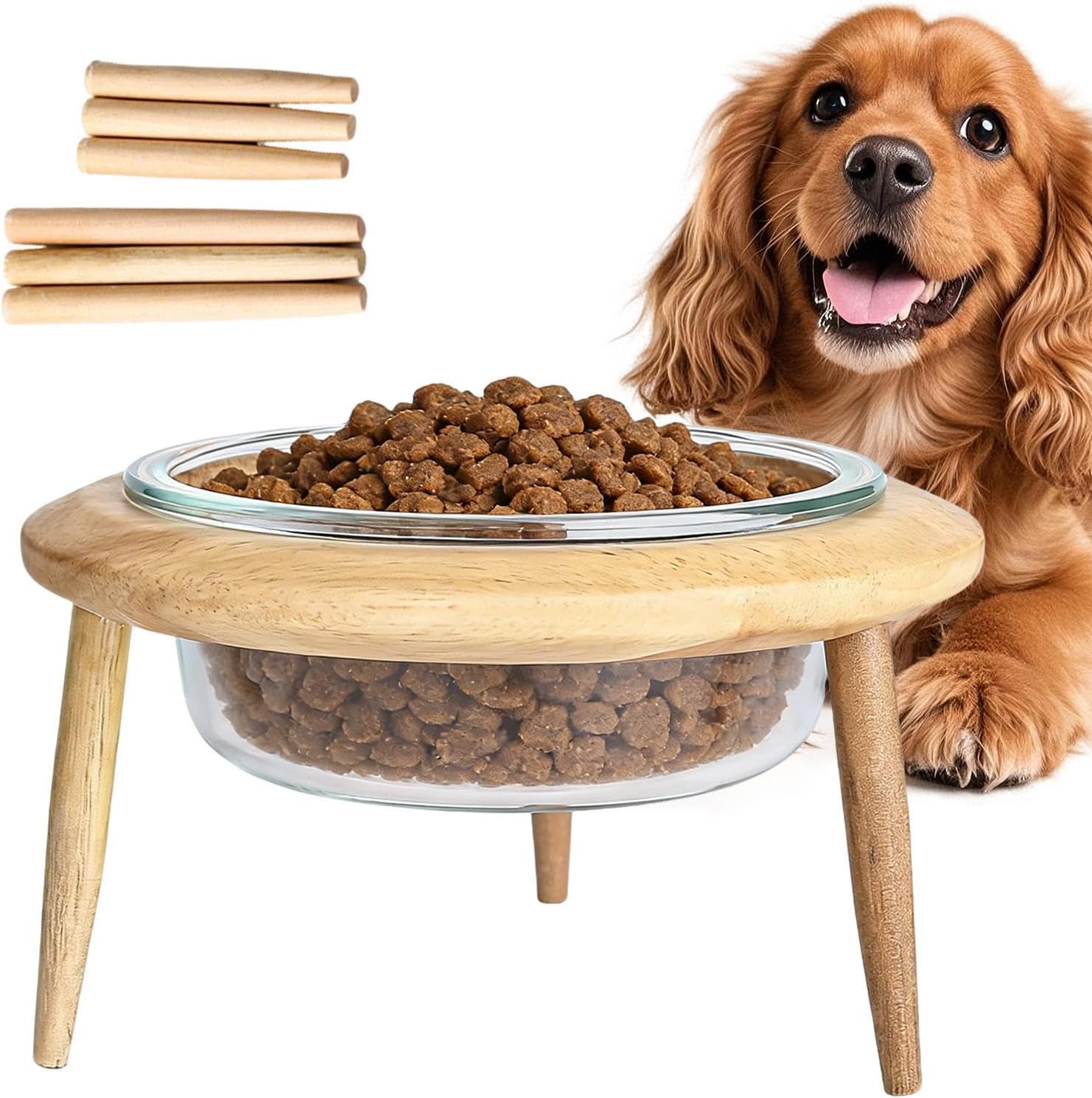 Raised Cat Bowls, Anti Vomiting Pet Feeder, Adjustable Height Water And Food Dish for Cats, Elevated Feeding Station with Stand, Home Kitchen Living Room Pet Supplies, Dining Area Corner Bowl for Cats