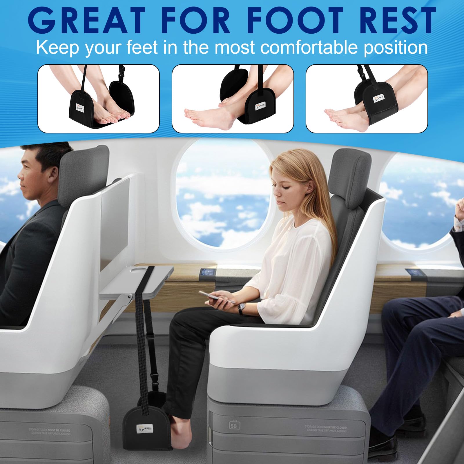 REPOSE-PIEDS PORTABLE POUR Avion Hamac Portatif D'avion Bureau Pédales