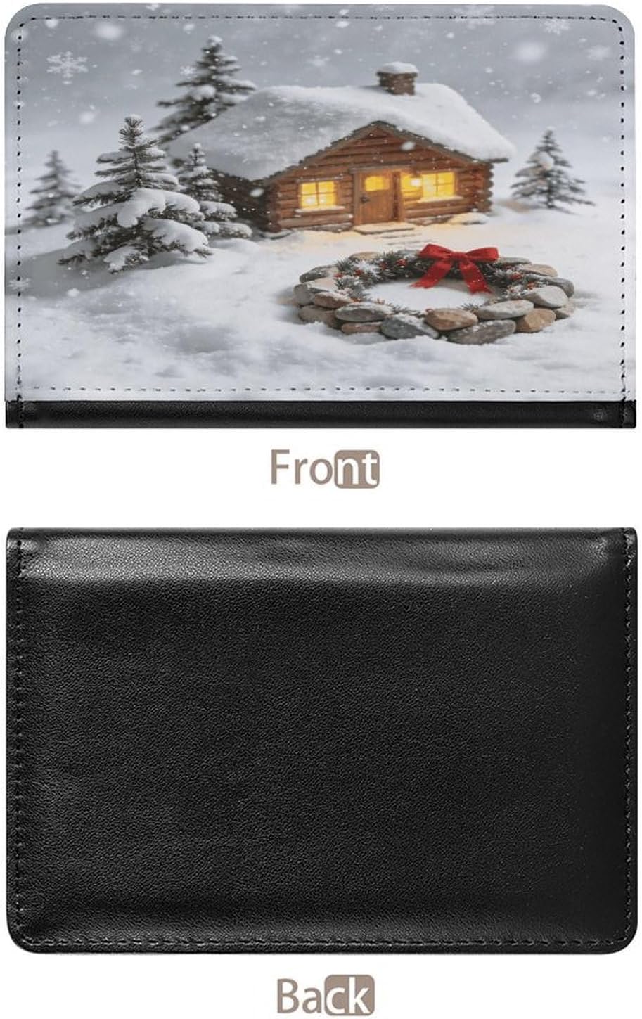 White Christmas Passport Holder for Travel image 3