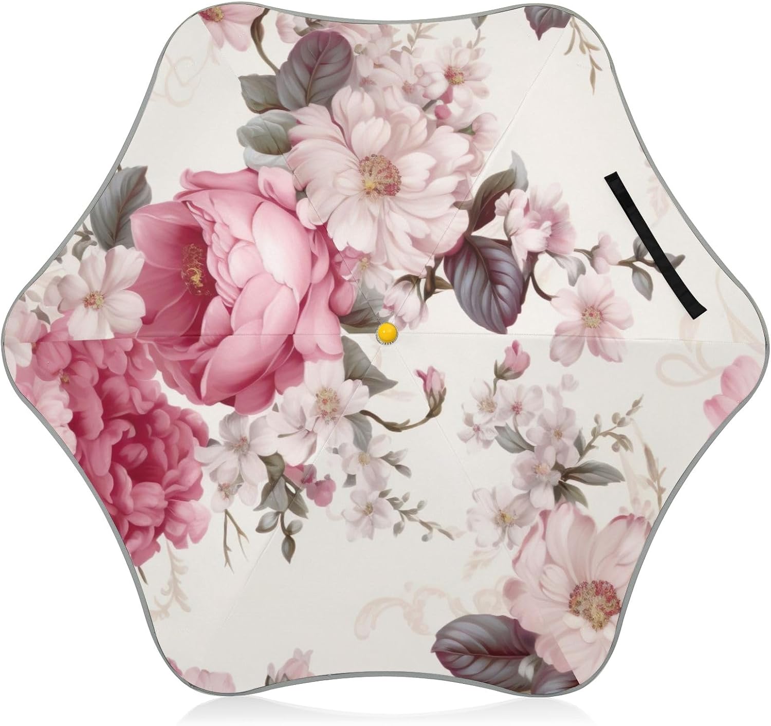 ODAWA Pink Roses Vintage Stick Umbrellas with Rounded Corner Boy Girl UV Protection Umbrella Age 3-8