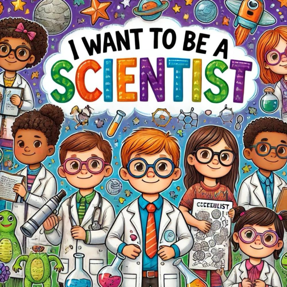 I Want to Be a Scientist: Coloring Book