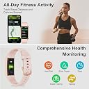 GADIXY Fitness Tracker,Smart Watch with 24/7 Heart Rate/Step Counter/Calories,Activity Tracker,Health Tracker with Blood Pressure Sleep Monitor,IP68 Fitness Watches for Women Android&iOS Gold+Pink gallery image