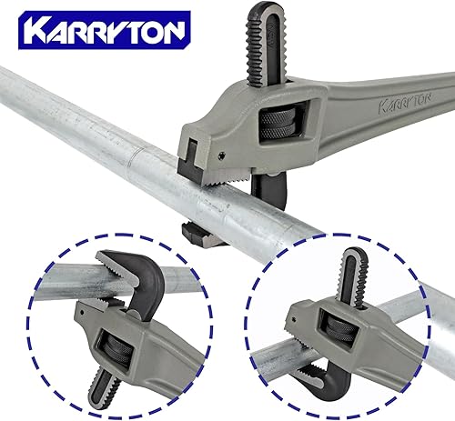 Miniatura 6 de Llave de tubo de aluminio de 18 pulgadas, capacidad de mandíbula ajustable de 3.5 pulgadas3.504 in, llave de plomería resistente con mandíbula de