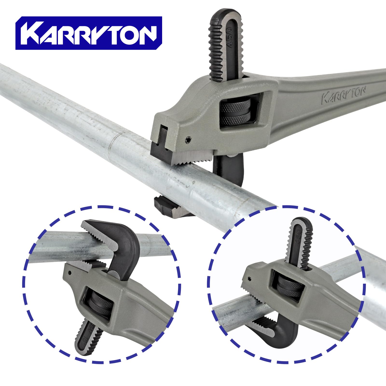 Aluminiowy klucz do rur z przesunięciem, 80 mm, regulowana pojemność szczęk, wytrzymały klucz hydrauliczny z kutą stalową szczęką (CR-V), idealne narzędzie hydrauliczne przekracza standard GGG