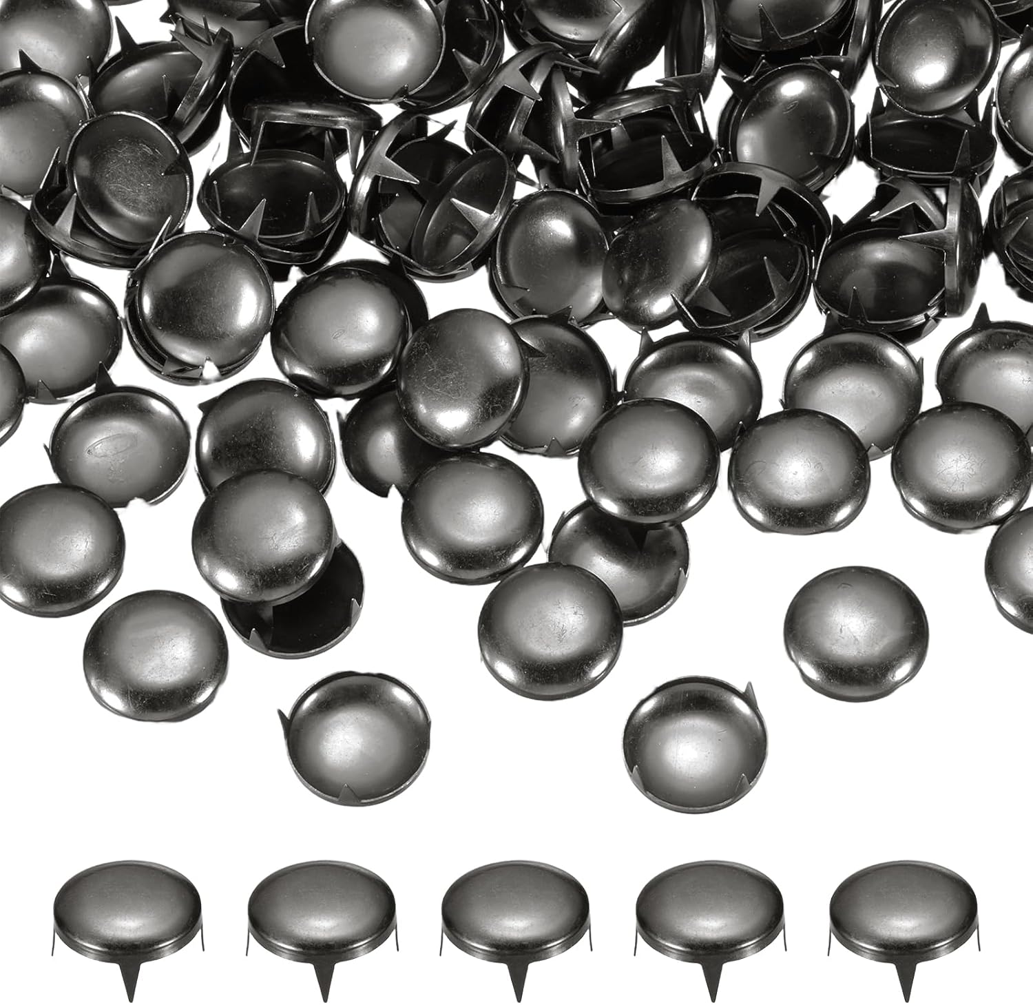 PATIKIL 16mm Round Dome Rivet, 180 Pcs Metal 4 Claw Spike Spot Stud Punk Rock Rivet Nailhead for DIY Leather Crafting for Decor Repair Clothing Belts Bags Shoes, Brown