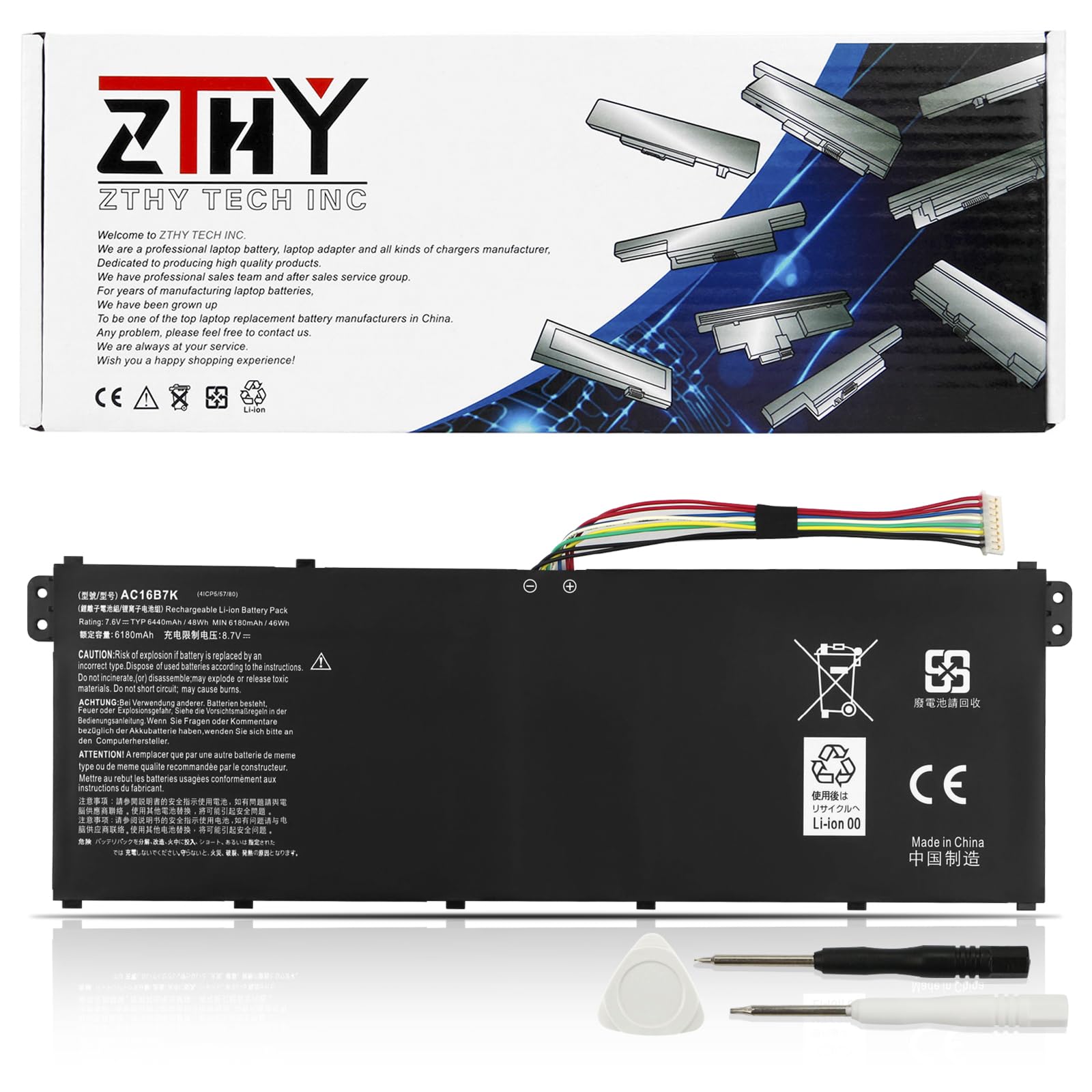 AC16B7K AC16B8K Laptop Battery Replacement for Acer Aspire V5-572 V5-573